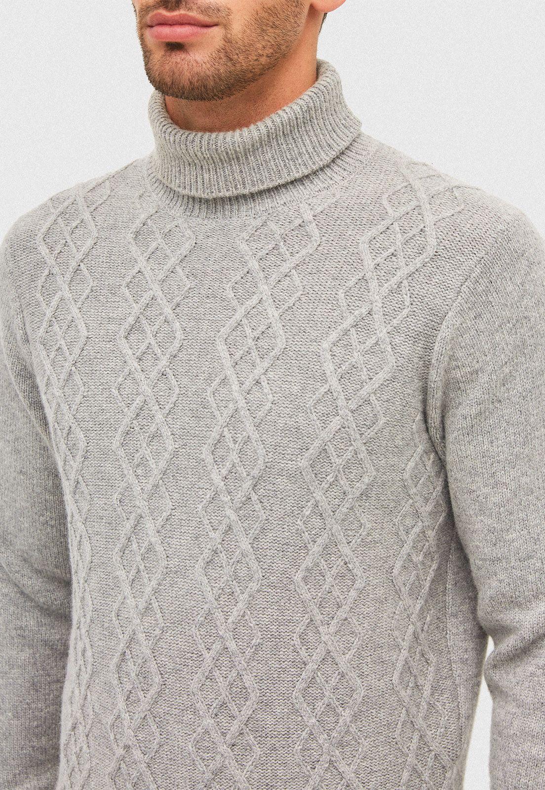 Tejido cuello alto Puyol Gris Melange-2