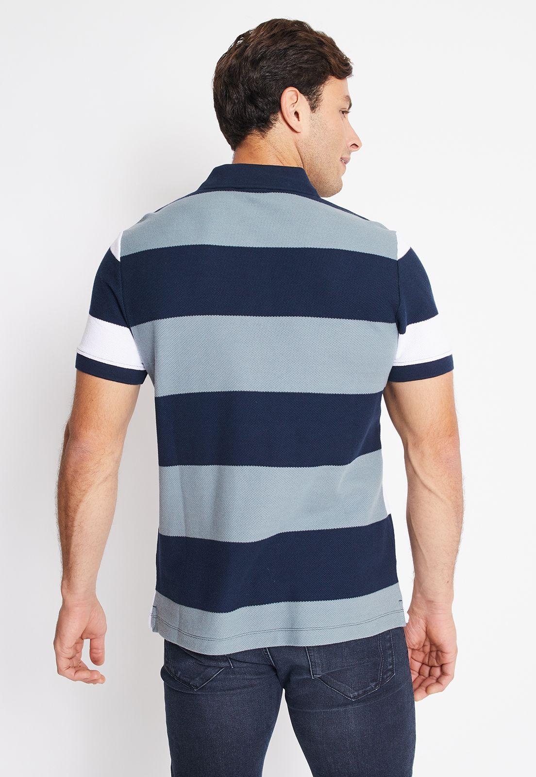Polera Hombre Polo Rayada Navy-1