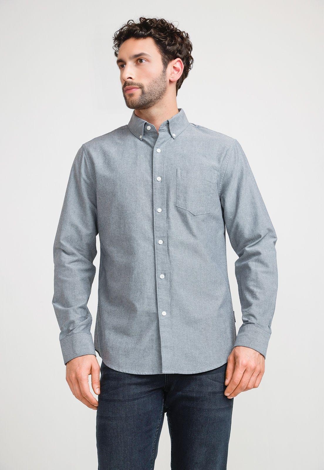 Camisa Hombre Oxford Navy-0