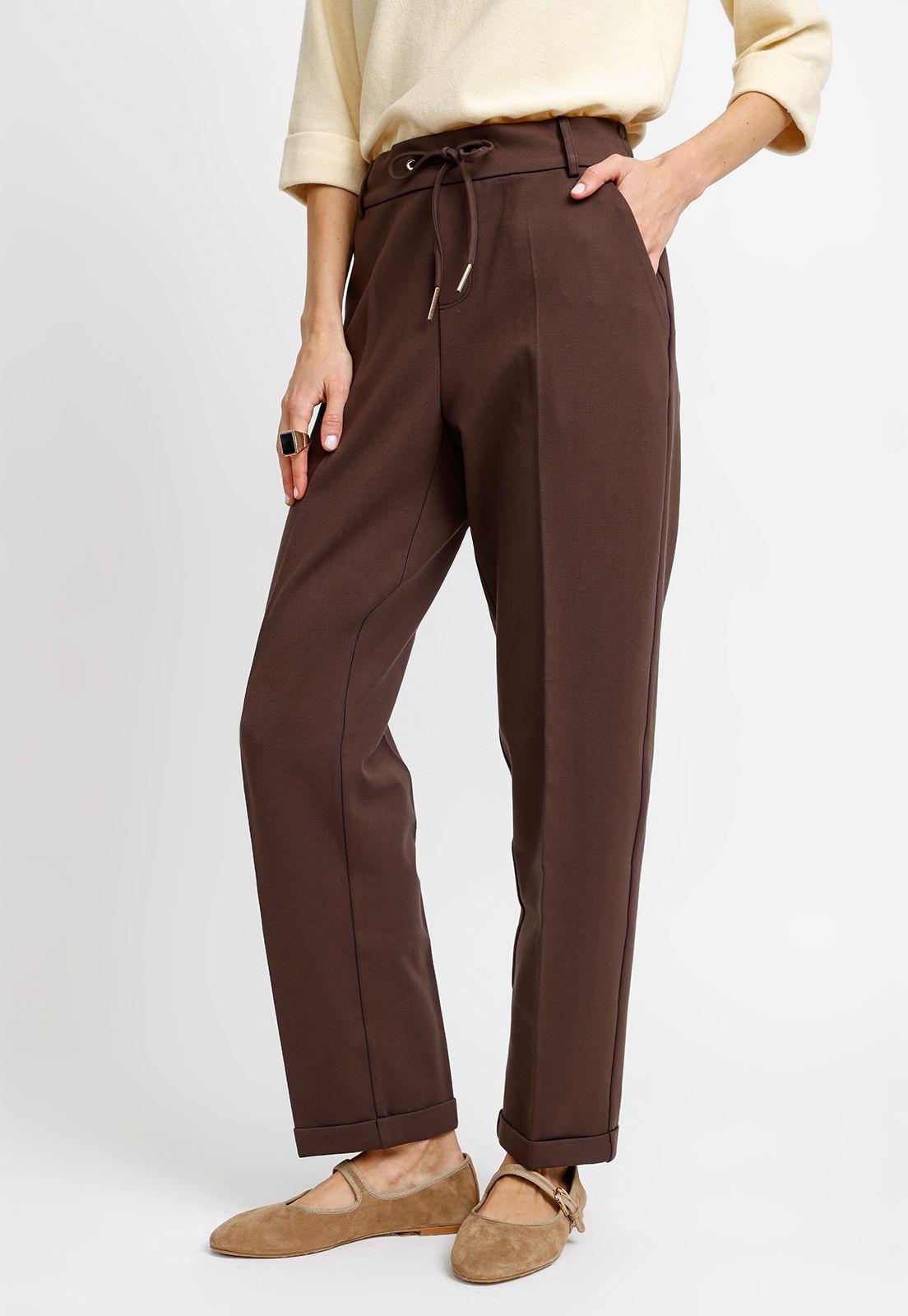 Pantalón Casual Chocolate Hailey Mujer-0