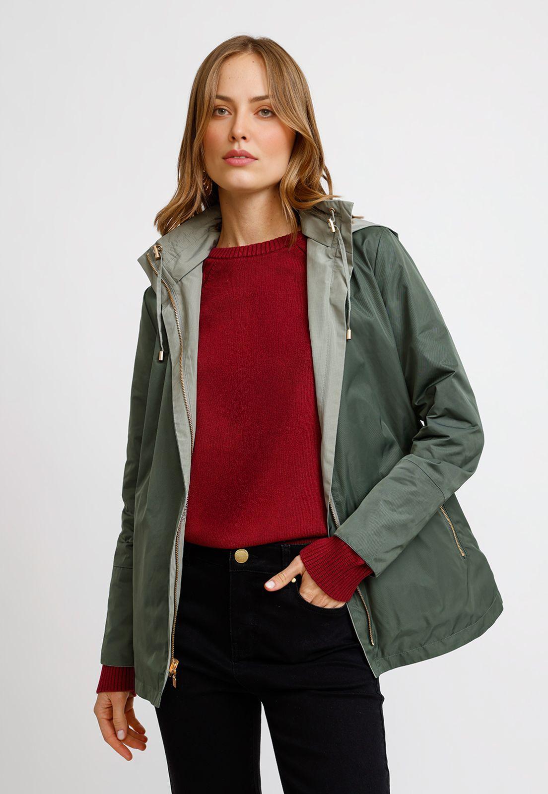 Chaqueta Reversible Oliva Eva Mujer-1