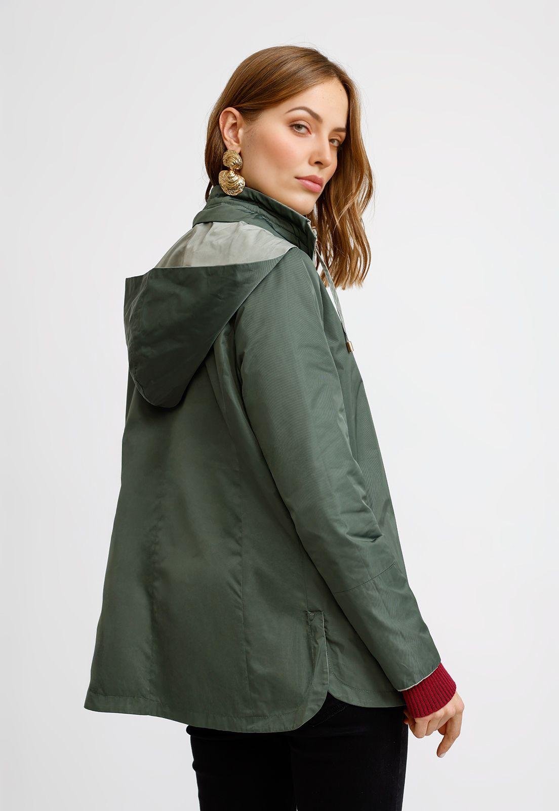 Chaqueta Reversible Oliva Eva Mujer-3