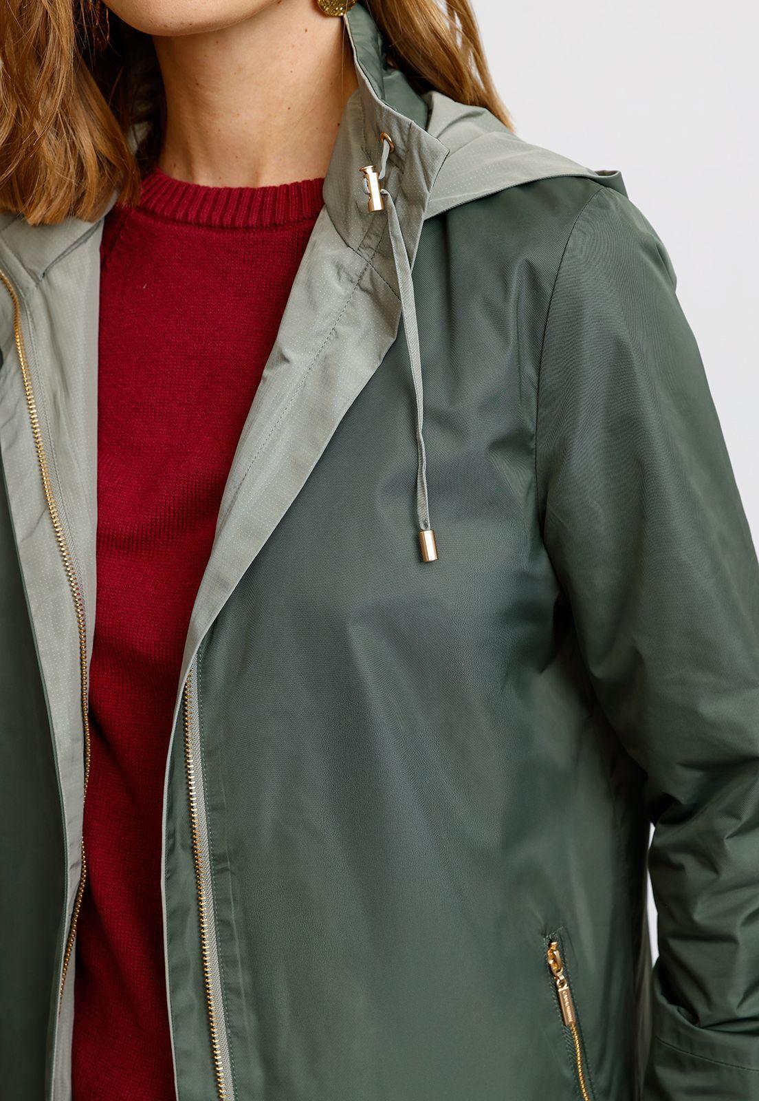 Chaqueta Reversible Oliva Eva Mujer-5