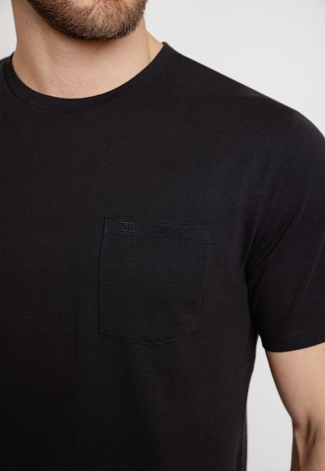 Polera Hombre Algodón Liso Slim Marcus Negro-2