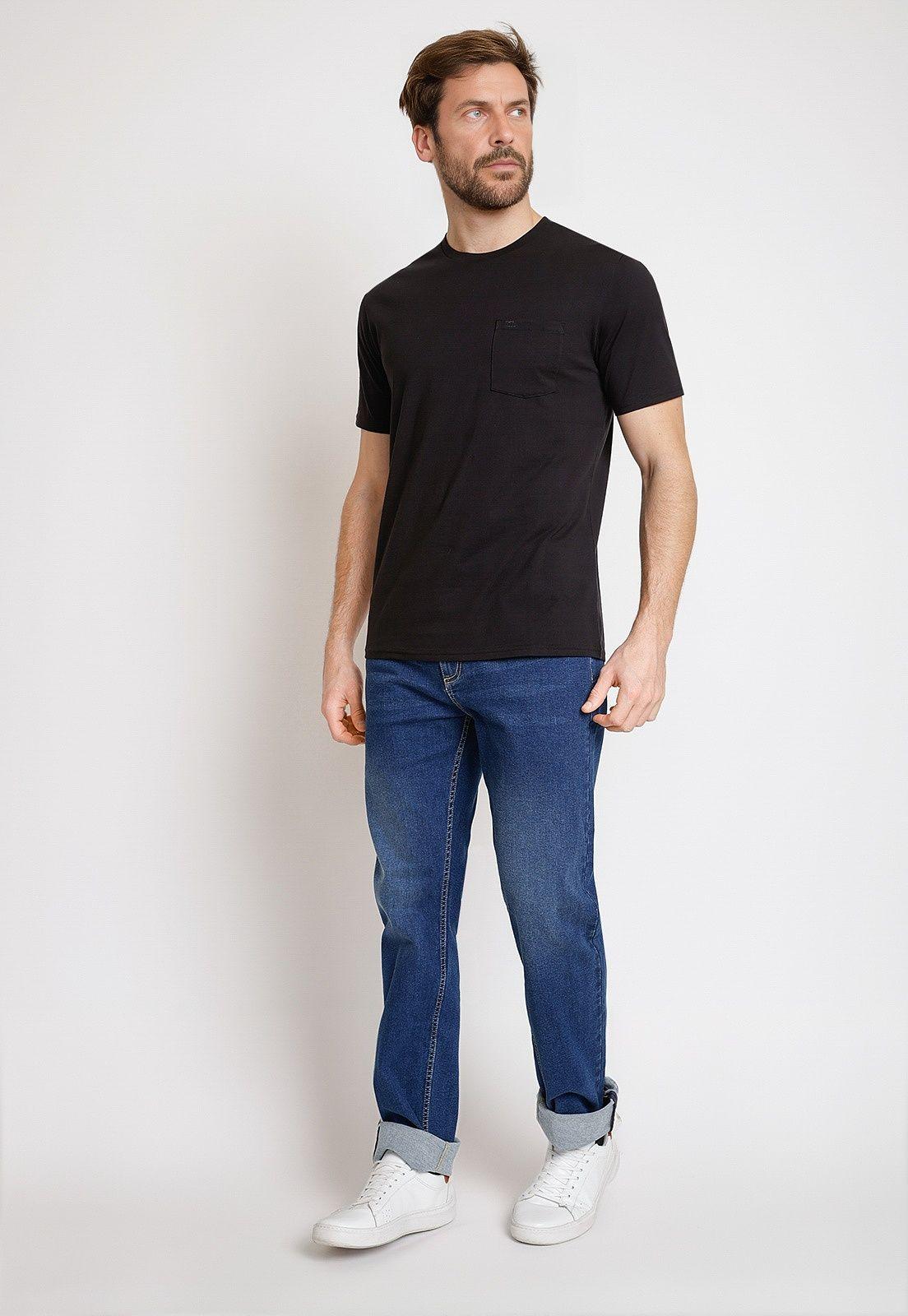 Polera Hombre Algodón Liso Slim Marcus Negro-3