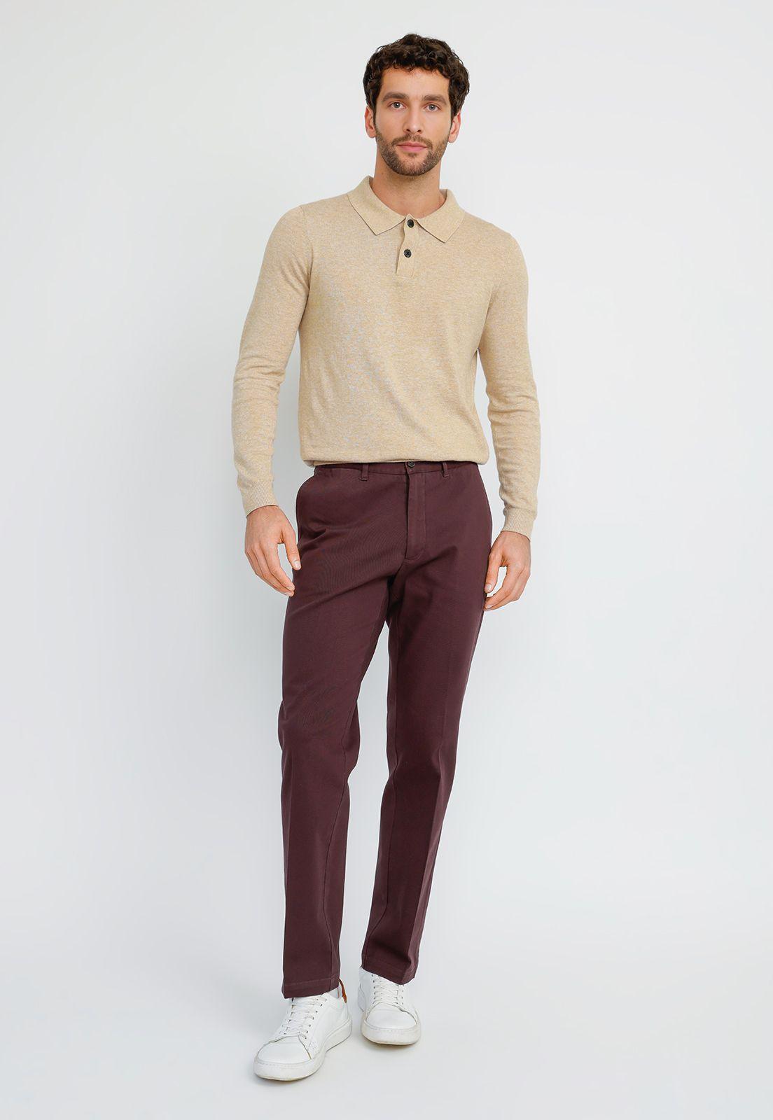 Pantalón Hombre Vinci Chino Burdeo-3