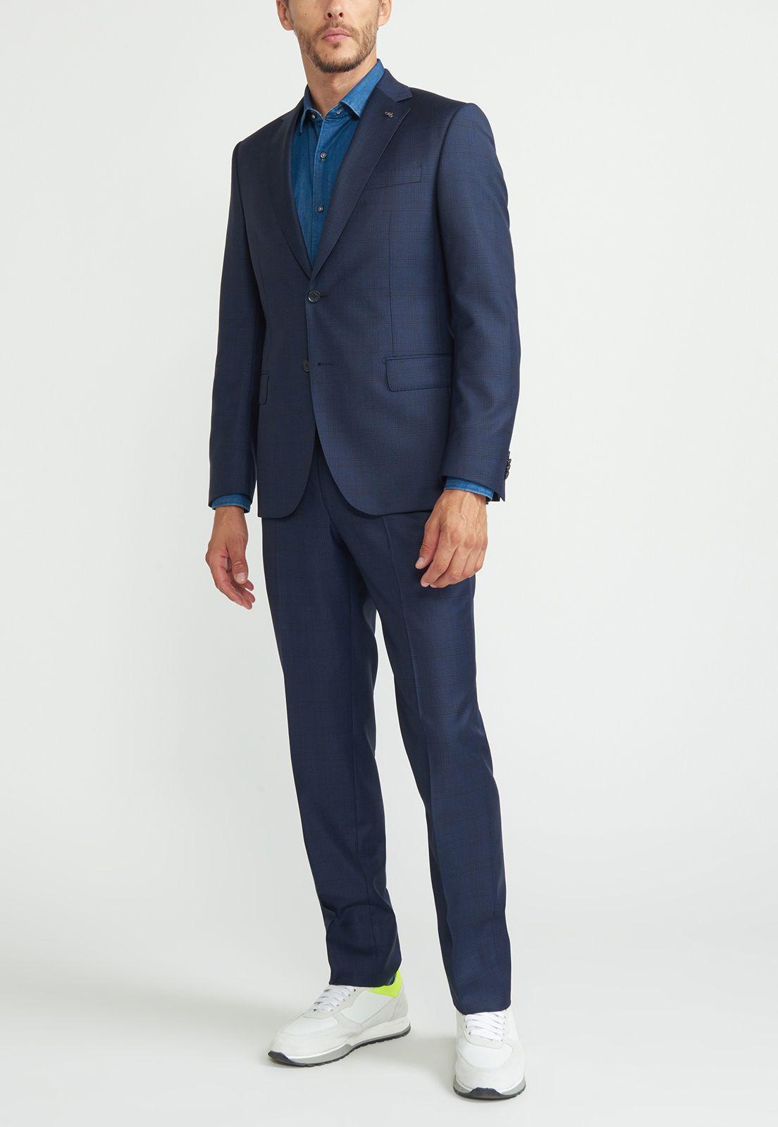 Traje Italiano Cuadros Azul-2