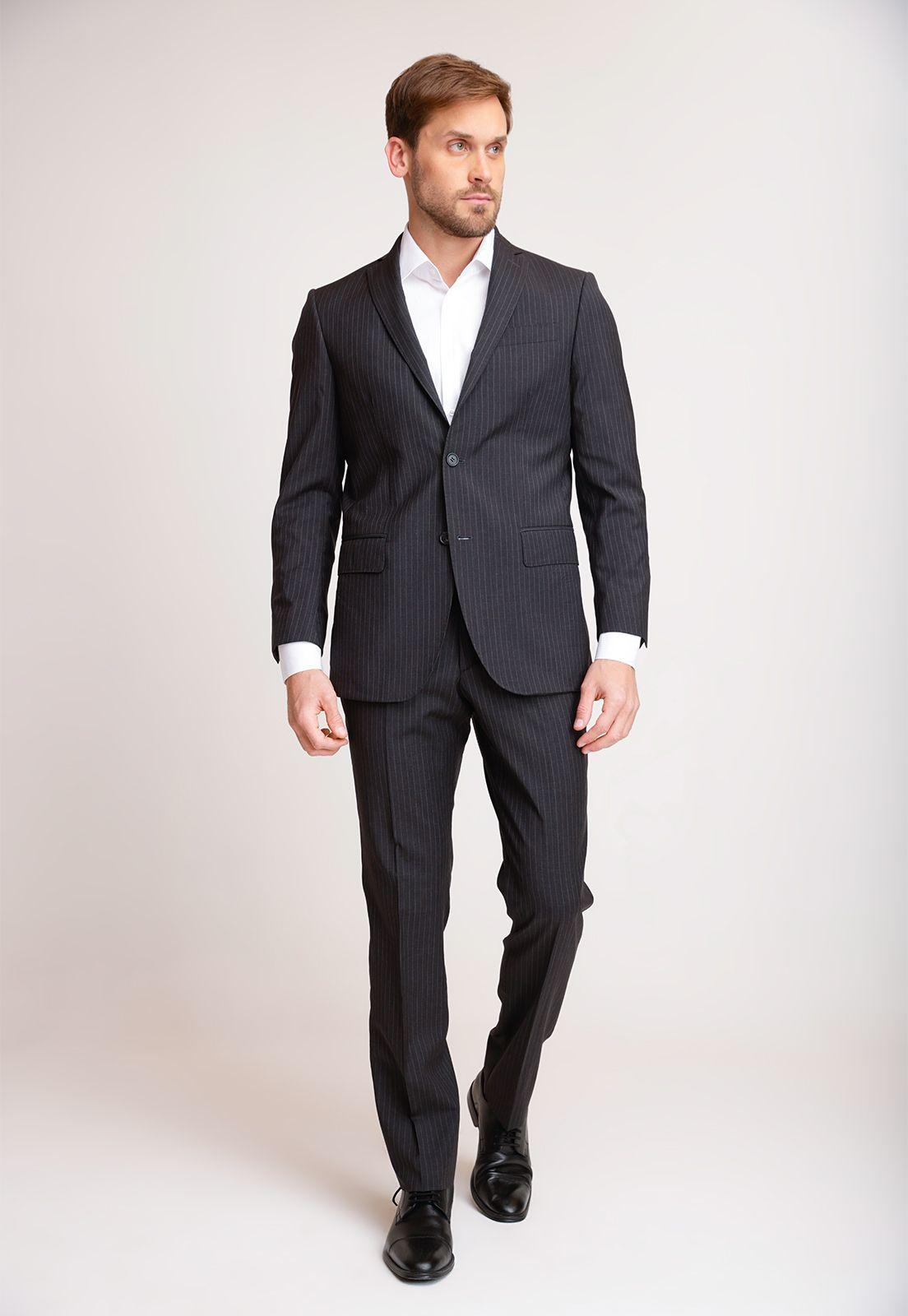 Traje Formal Hombre Lana Fantasía Slim Vercelli Gris-0