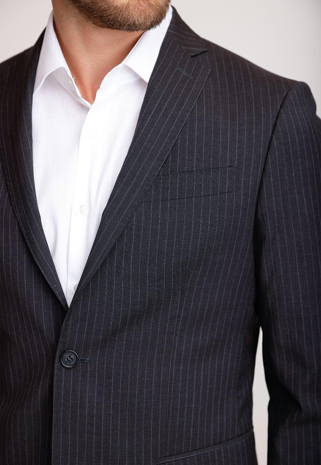Traje Formal Hombre Lana Fantasía Slim Vercelli Gris-2