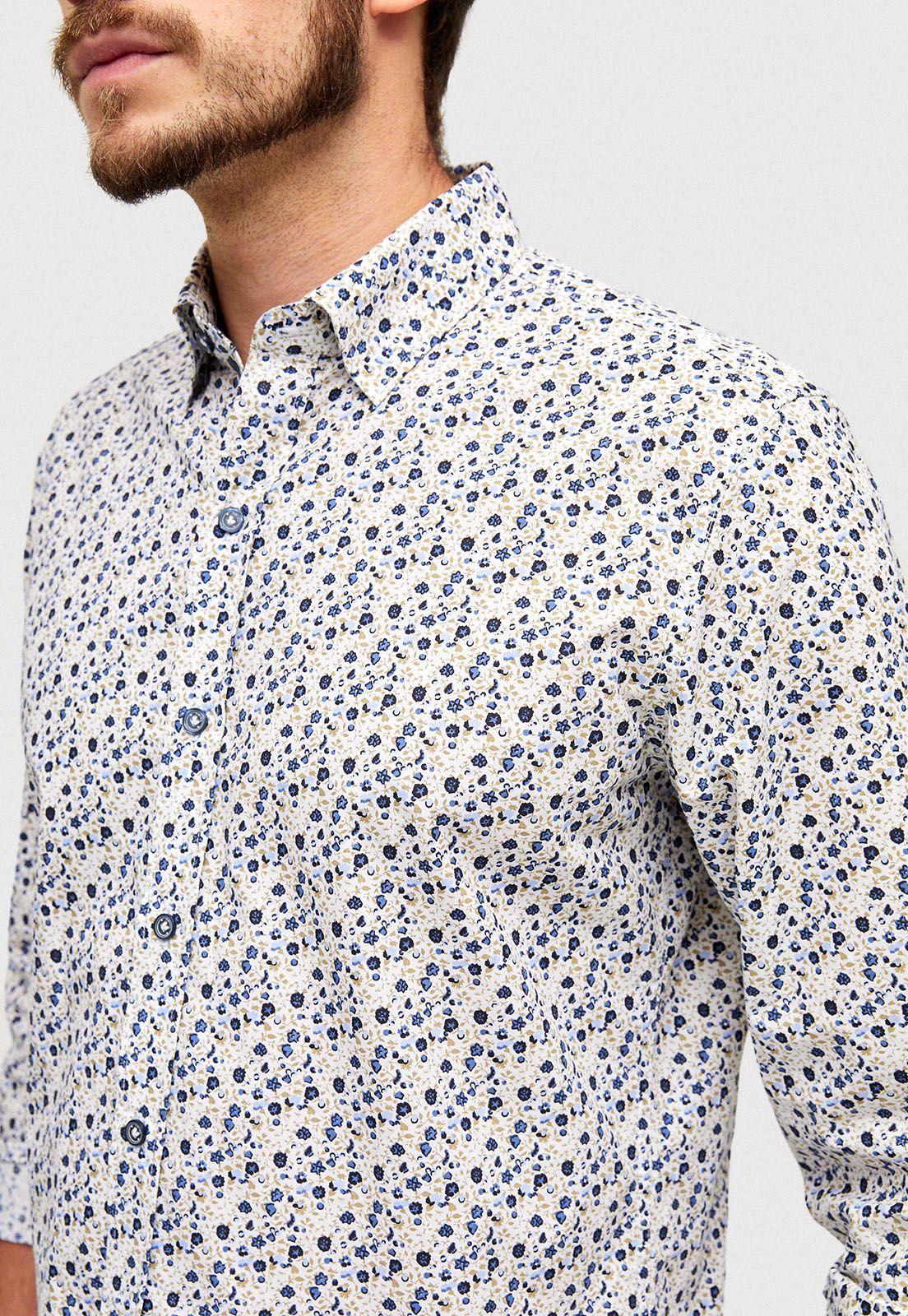 Camisa Casual Beck Banco/Beige-2