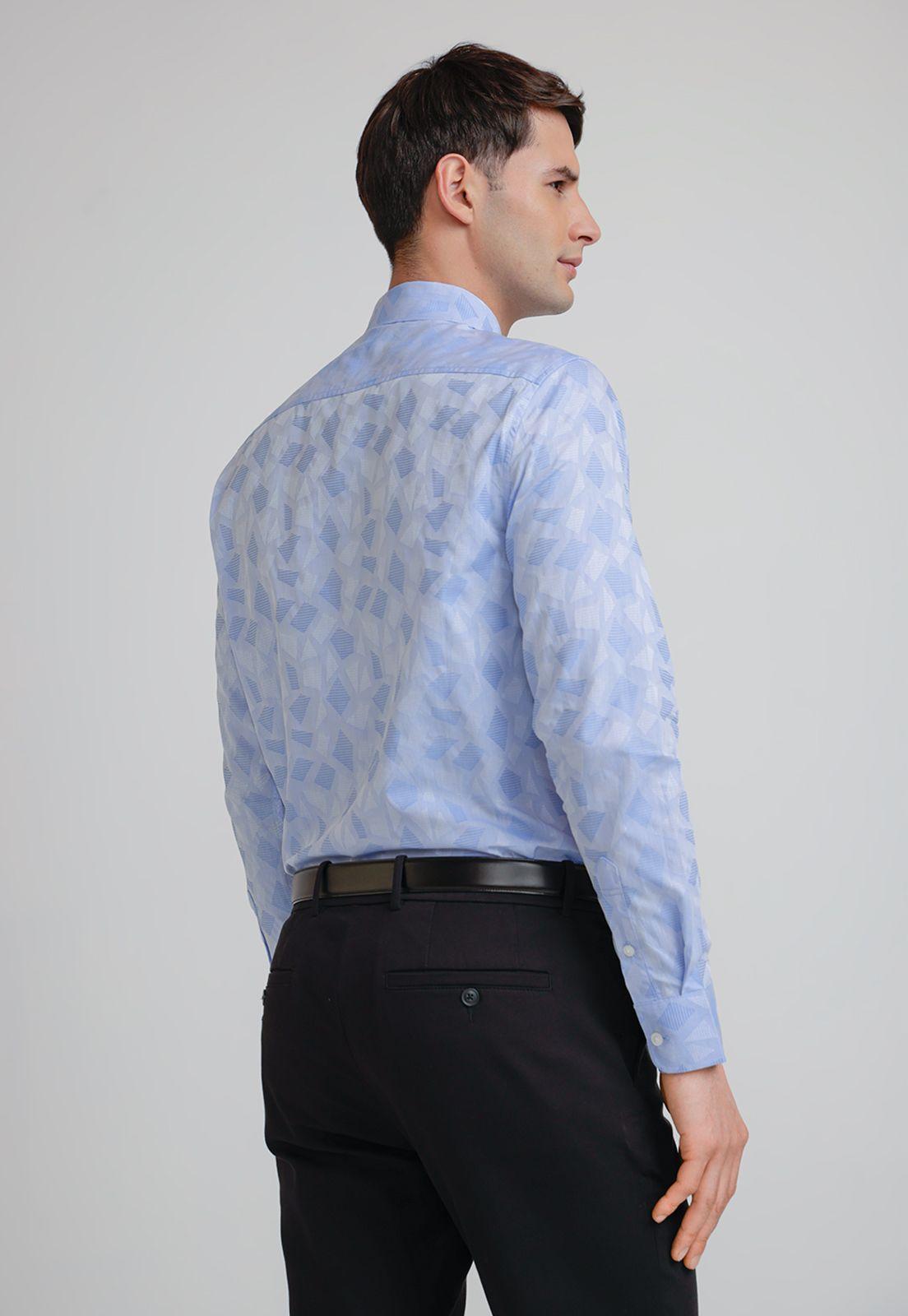 Camisa Hombre Algodón Manga Larga Celeste-1