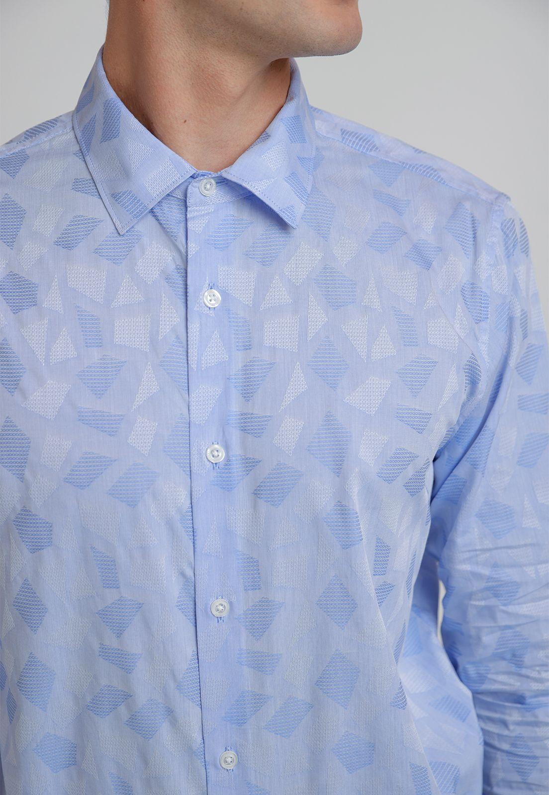 Camisa Hombre Algodón Manga Larga Celeste-2