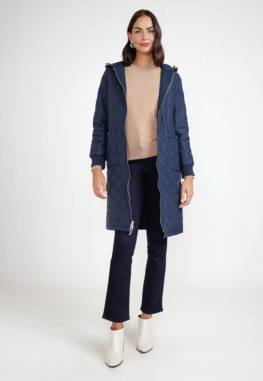 Parka Larga Reversible Mujer Marino-3