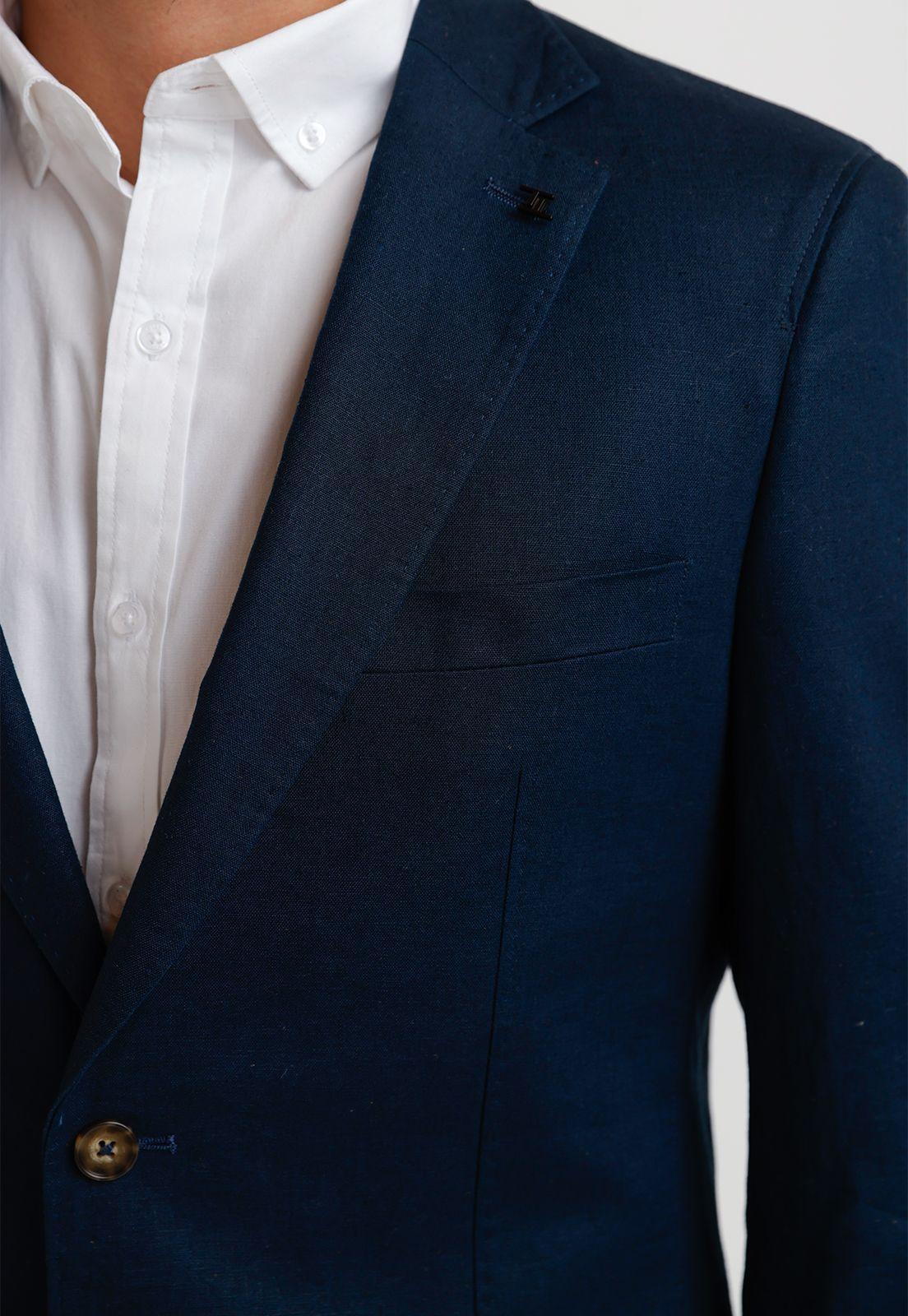 Chaqueta Hombre Lino Cesar Azul Marino-2