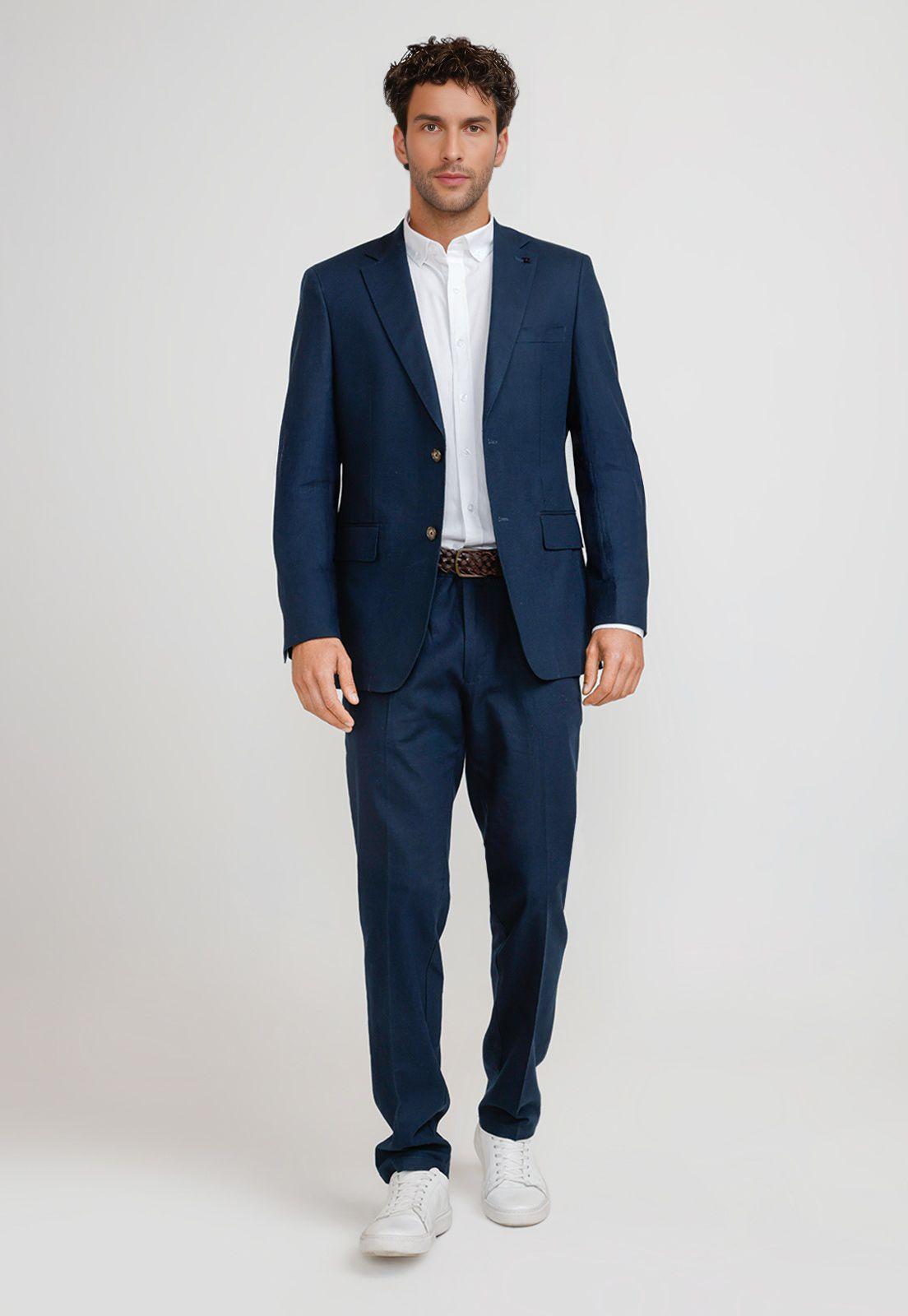 Chaqueta Hombre Lino Cesar Azul Marino-3