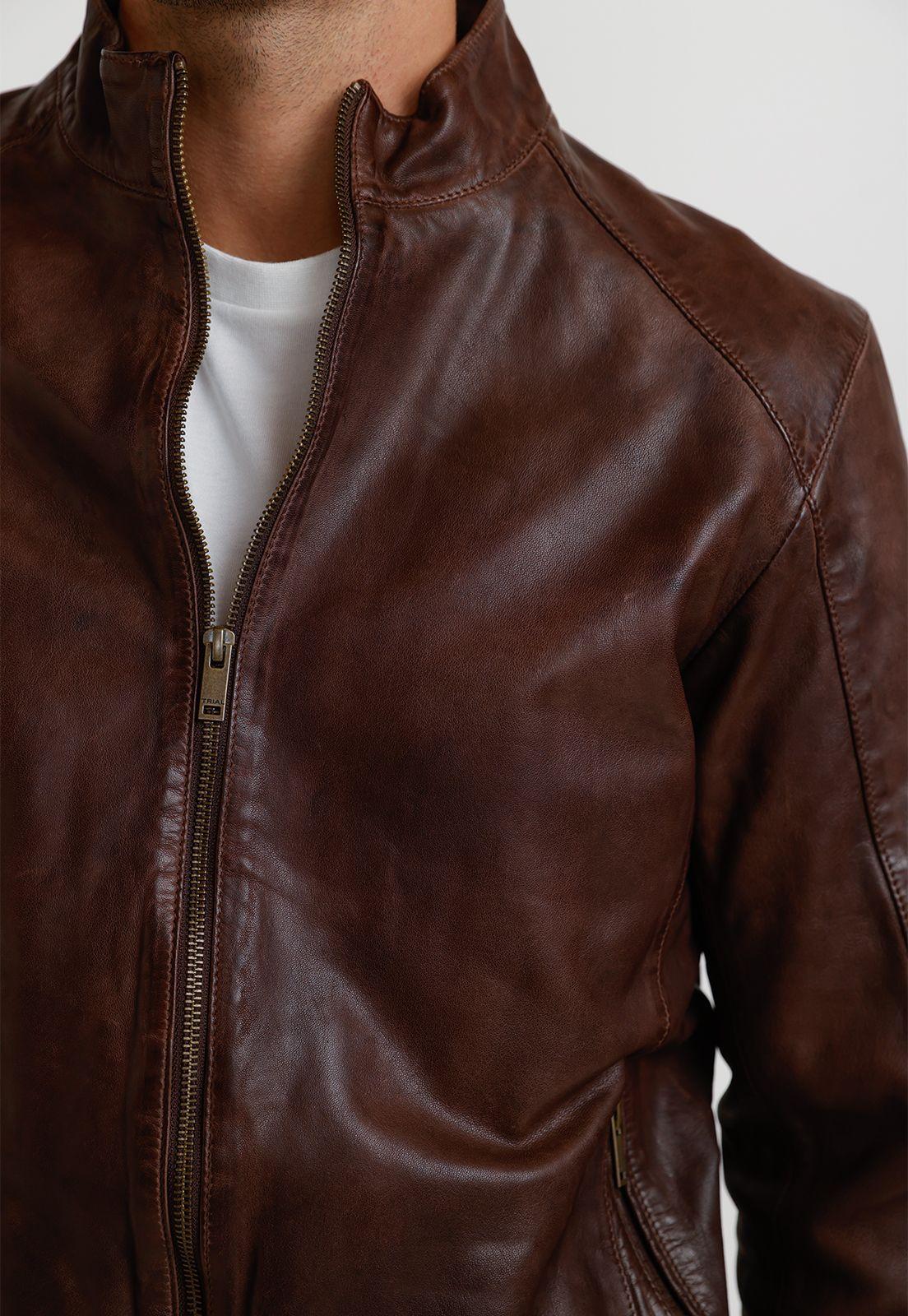 Chaqueta Cuero Amancio Tan-2