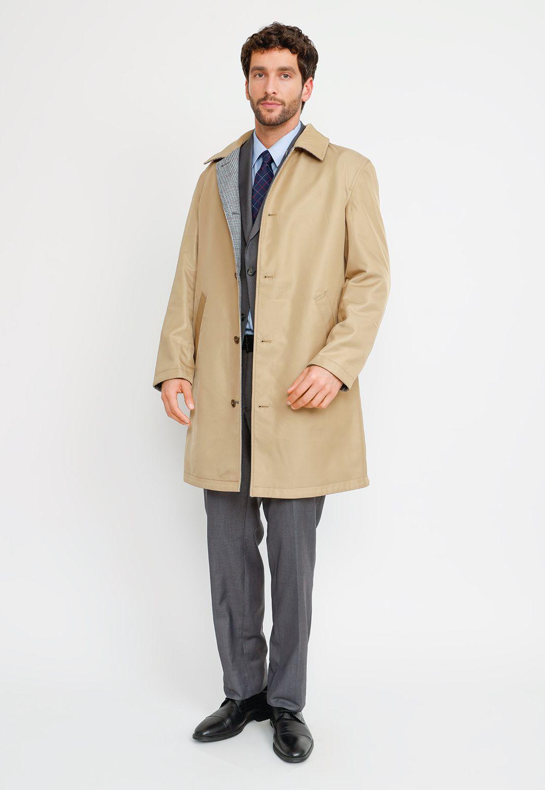 Impermeable Formal Hombre Classic 2 Sides Camel-3