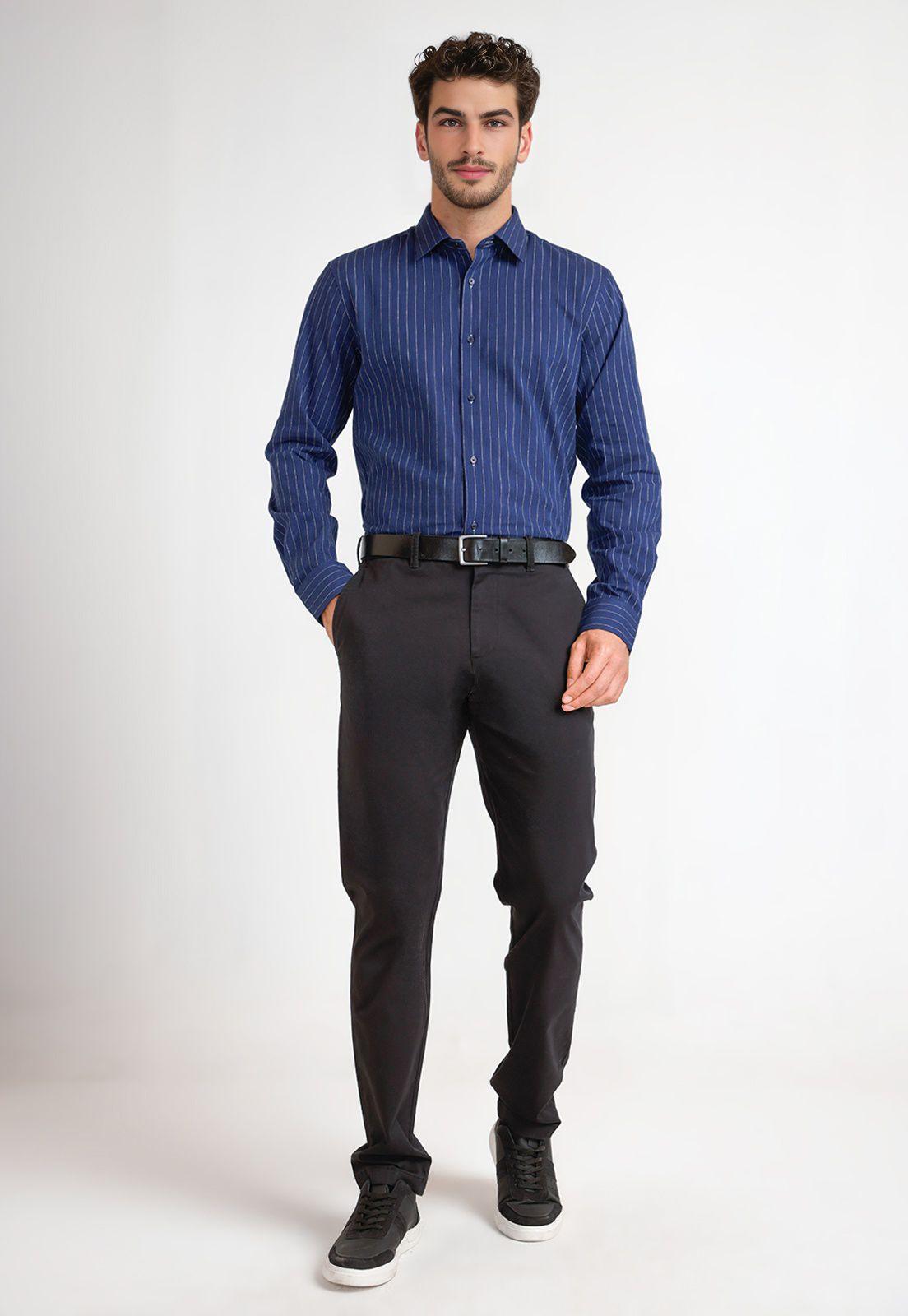 Camisa Hombre Formal Navy-3