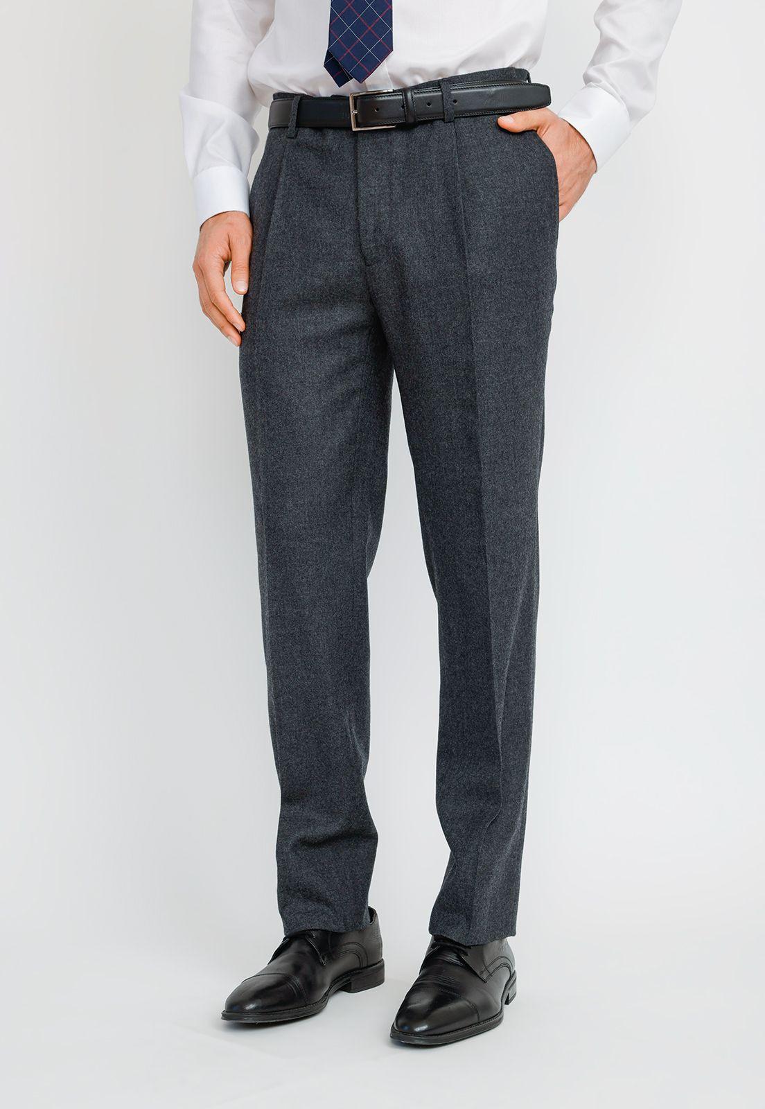 Pantalón Formal Hombre Classic Flannel Marengo-0