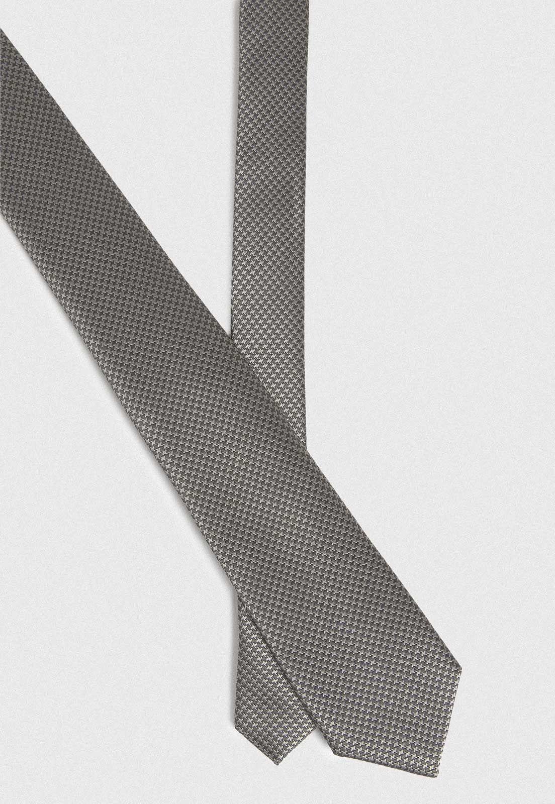 Corbata Formal Hombre Seda Diseño Travel Gris-0
