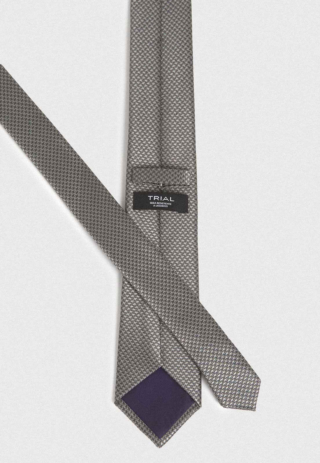 Corbata Formal Hombre Seda Diseño Travel Gris-1