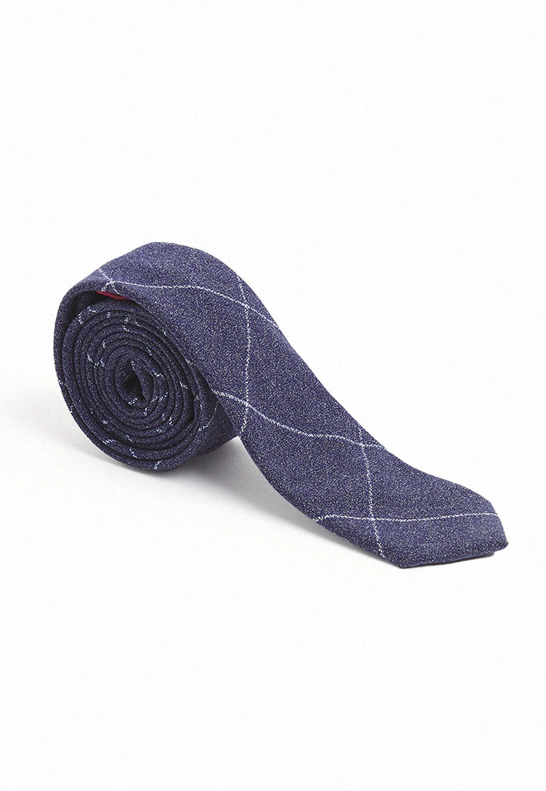 Corbata De Hombre Navy Cuadros-0
