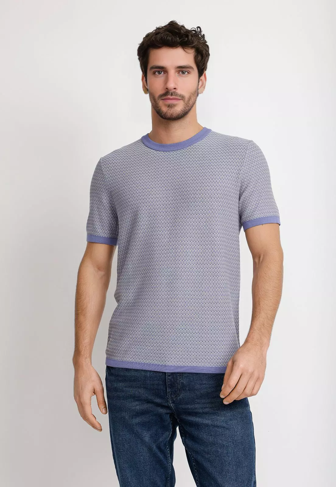Polera Hombre Manga Corta Denim-0