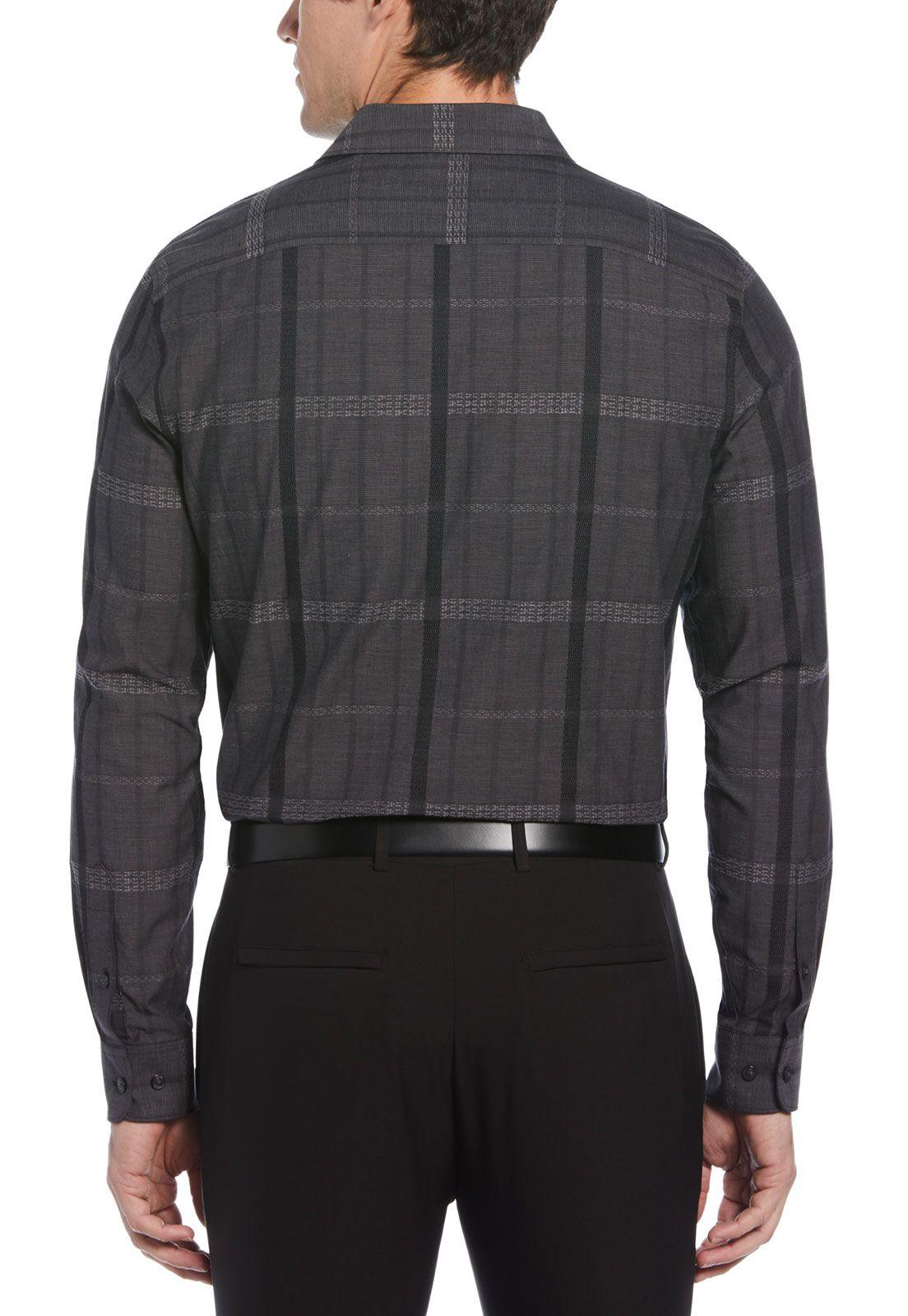 Camisa Casual Diseño Cuadros Negro-1