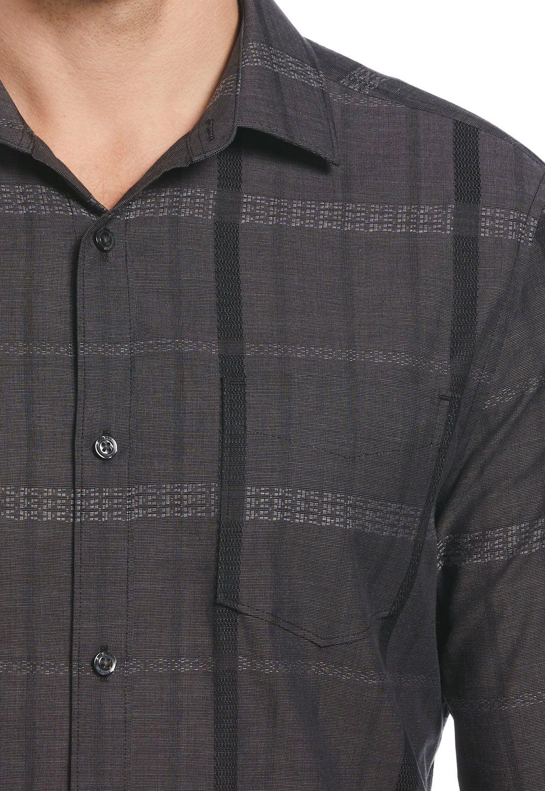 Camisa Casual Diseño Cuadros Negro-2