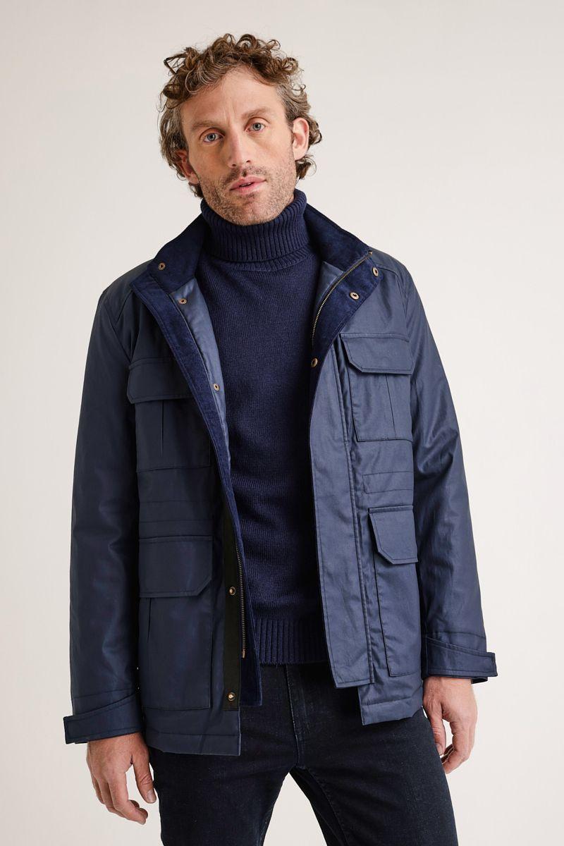 Chaqueta hombre acolchada azul marino-0