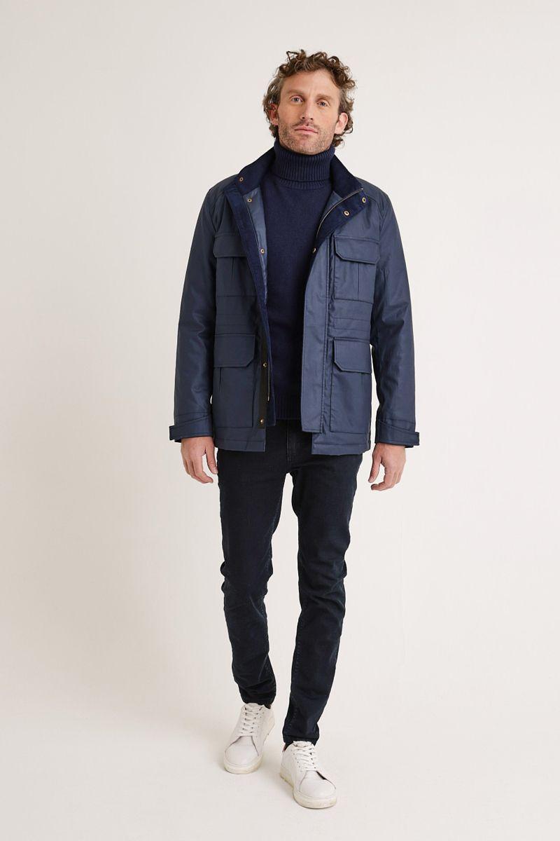 Chaqueta hombre acolchada azul marino-3