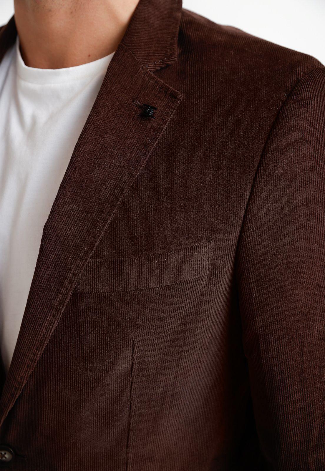 Chaqueta Hombre Cotelé Café-2