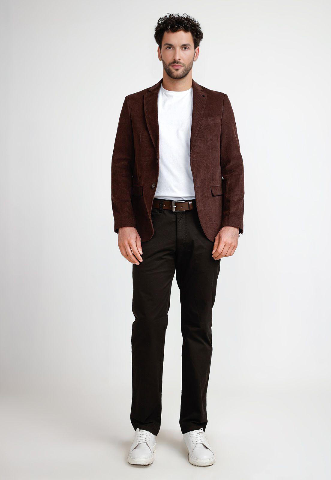 Chaqueta Hombre Cotelé Café-3