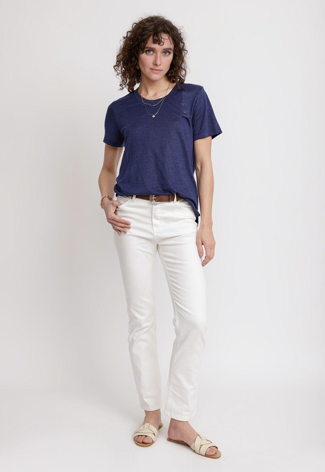 Polera Mujer Gantt Lino Mostaza-3