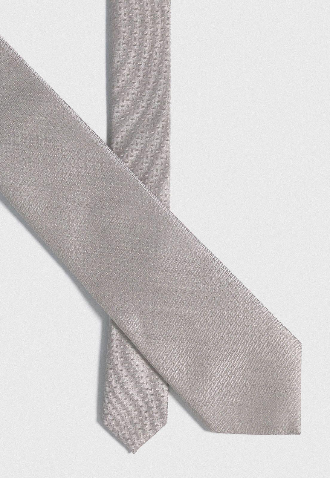 Corbata Formal Hombre Seda Microdiseño Executive Crema-1