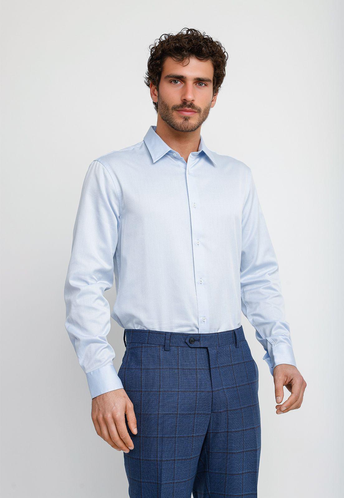 Camisa Hombre Formal Celeste Claro SS1121001-0