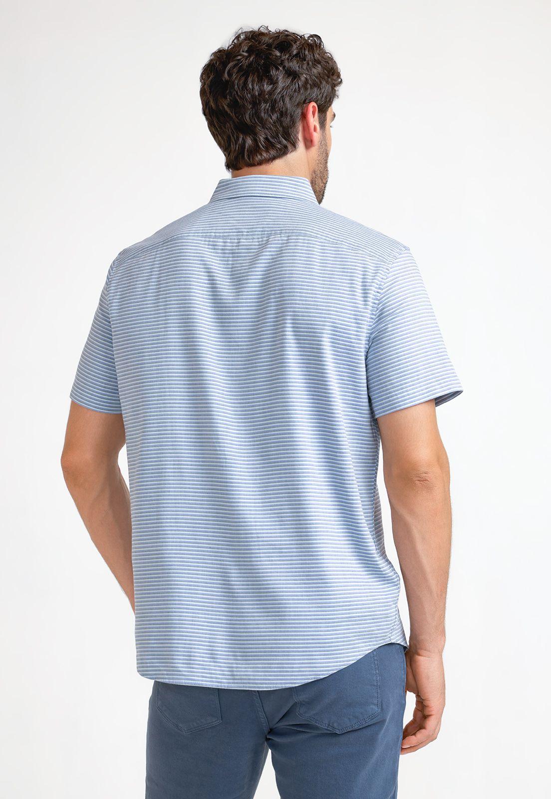 Camisa Hombre Manga Corta Celeste-1