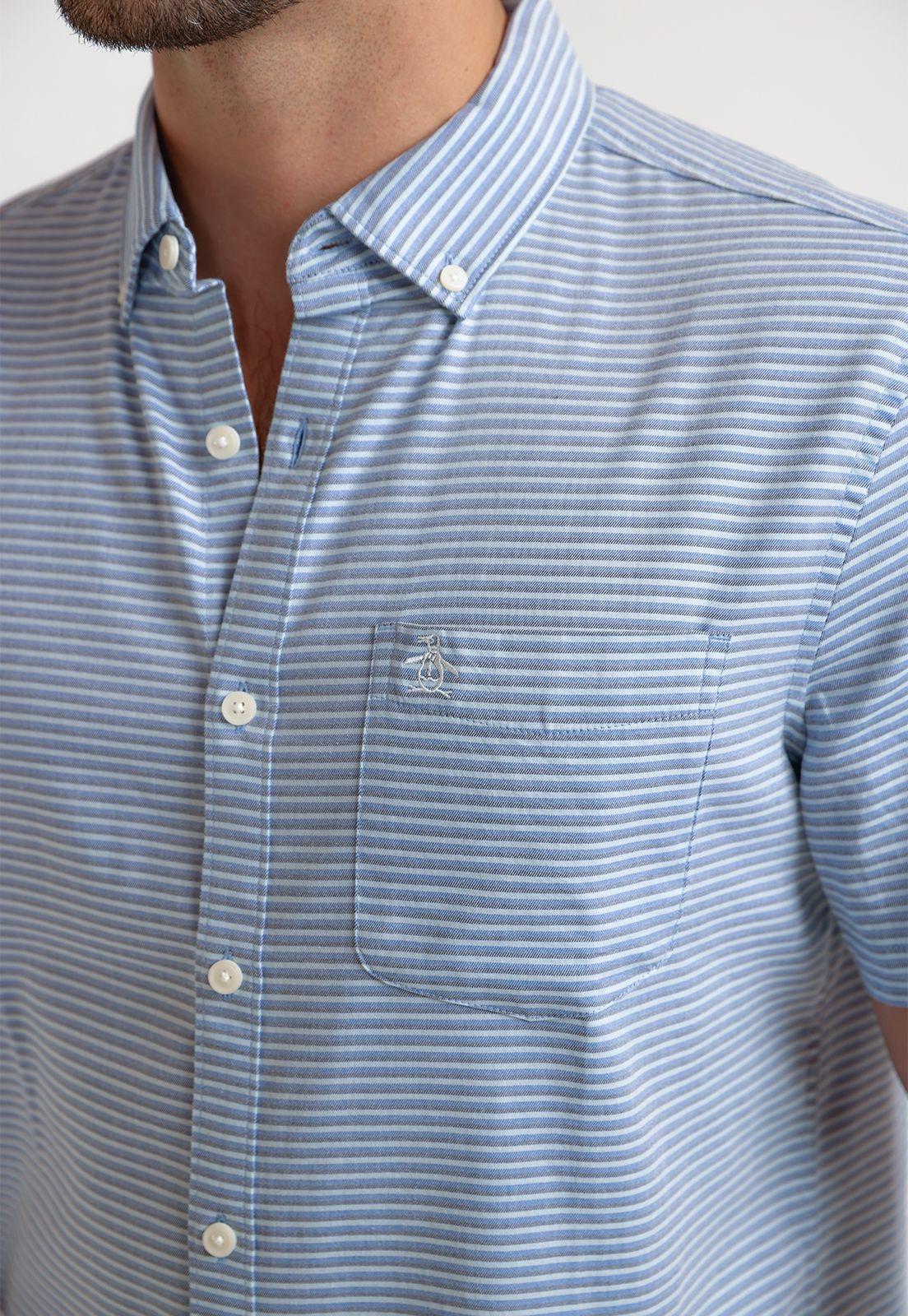 Camisa Hombre Manga Corta Celeste-2