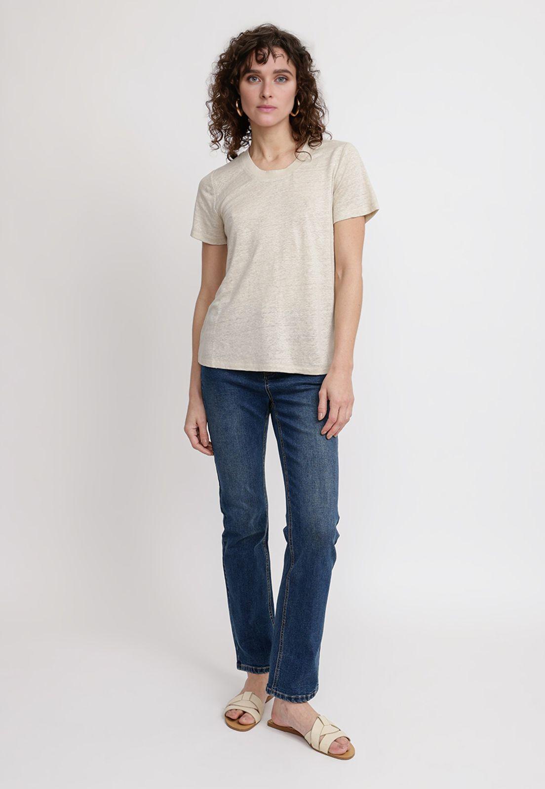 Polera Mujer Gantt Lino Beige-3