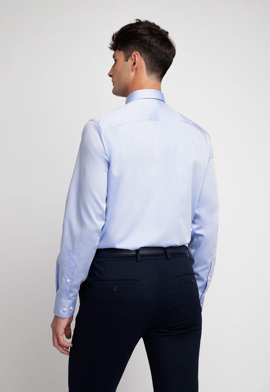 Camisa Hombre Formal Non Iron (No Se Plancha) Celeste Medio-1