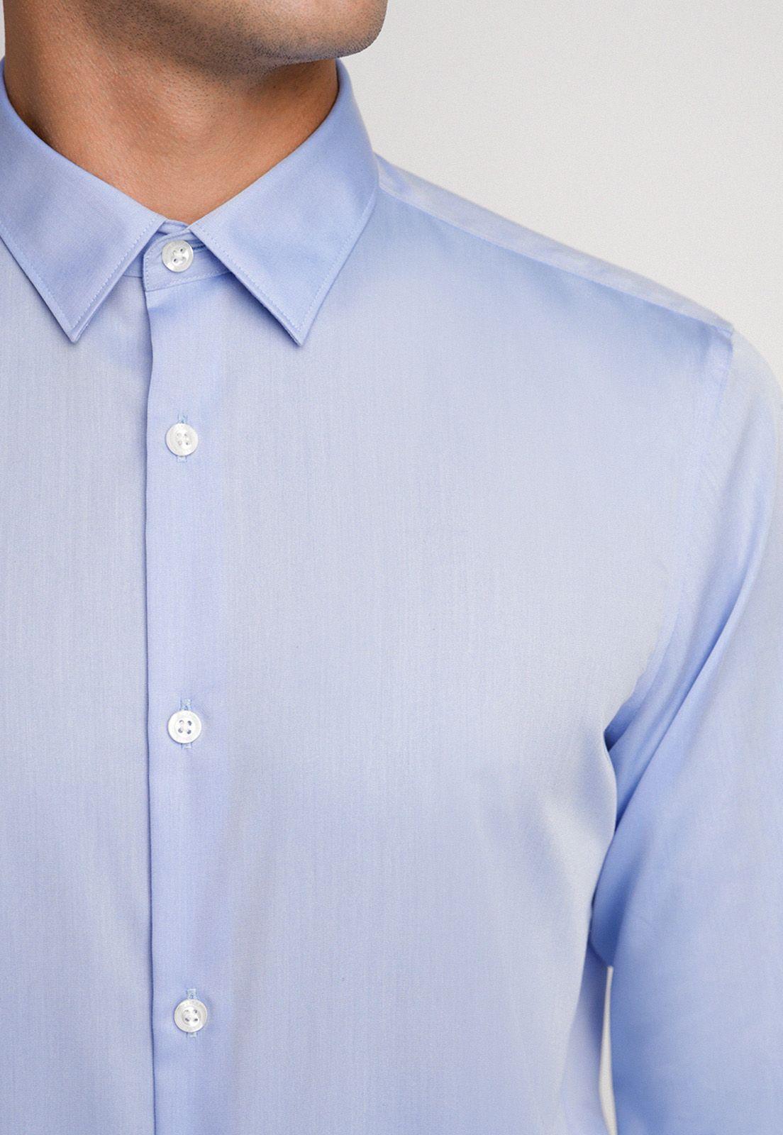 Camisa Hombre Formal Non Iron (No Se Plancha) Celeste Medio-2
