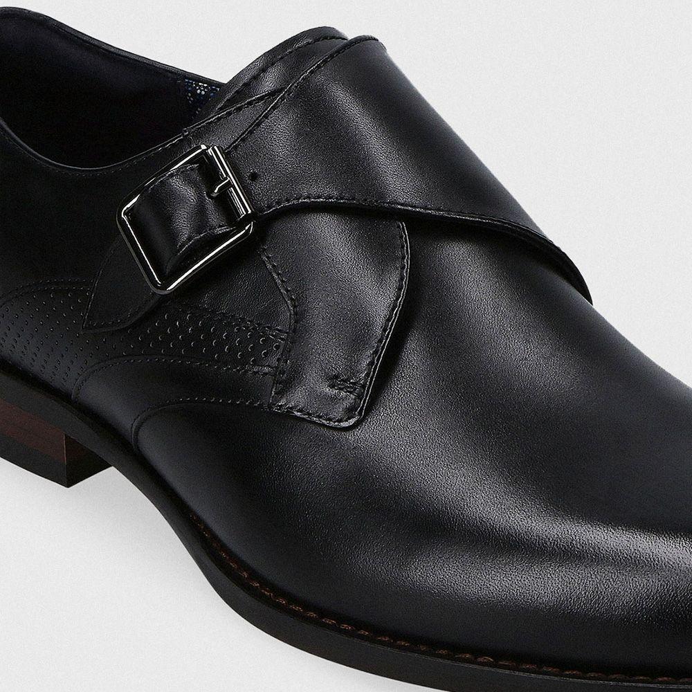 Zapato Formal Hebilla Cuero Negro-2