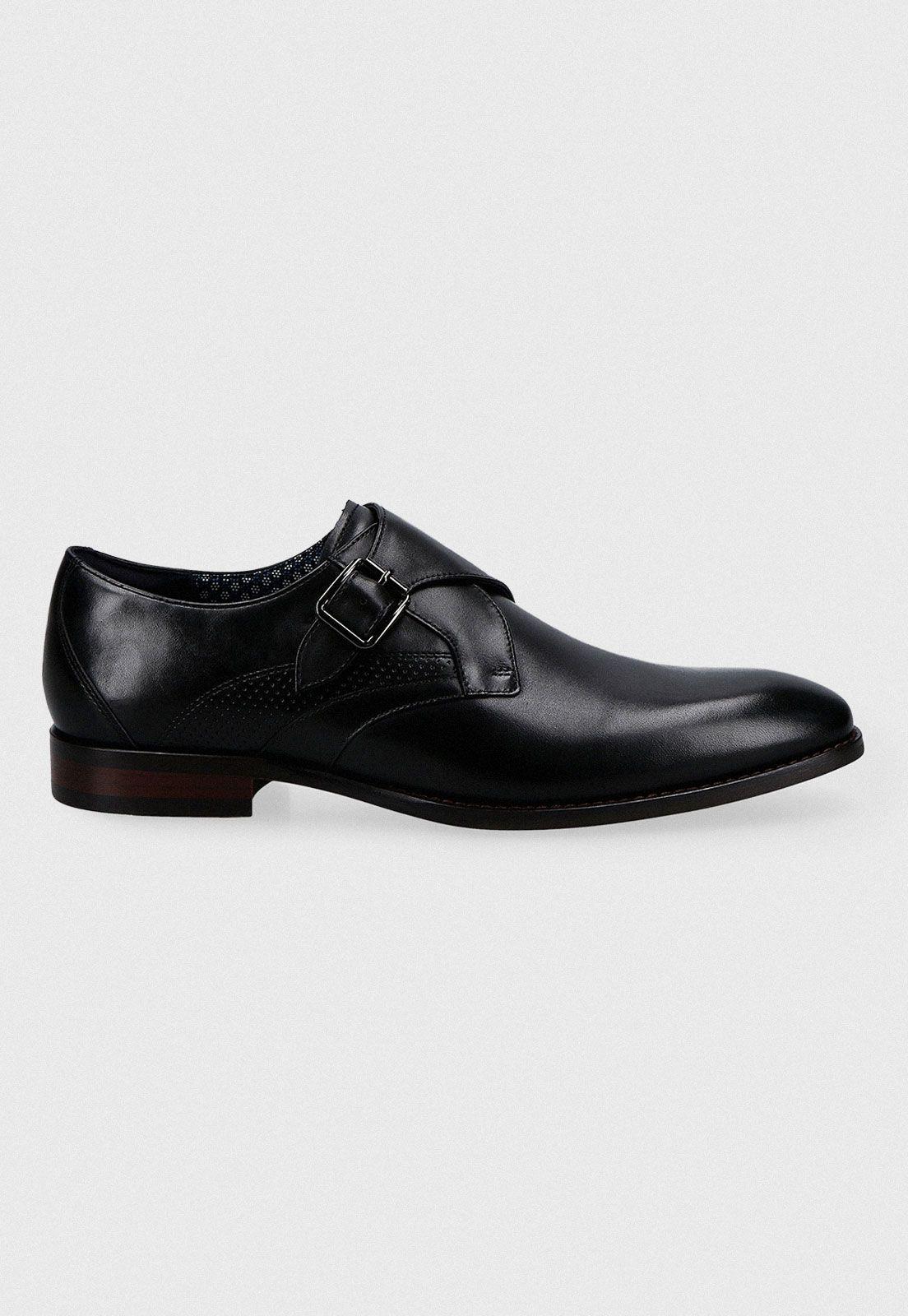 Zapato Formal Hebilla Cuero Negro-0
