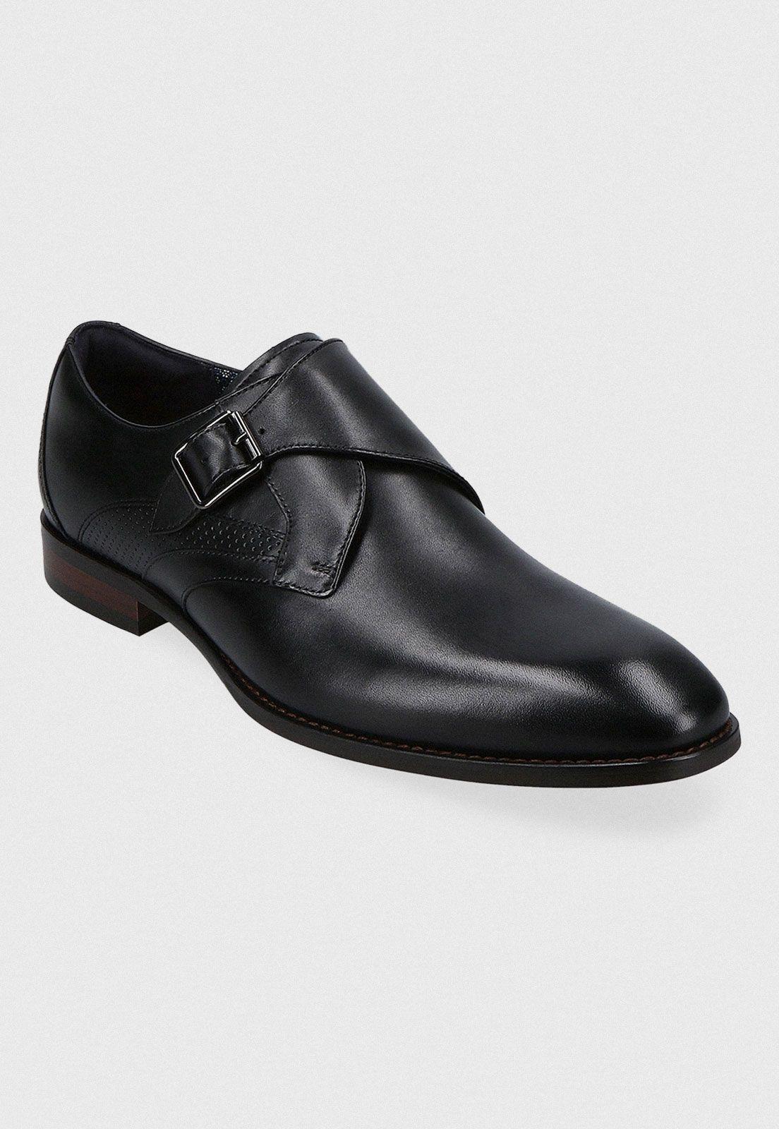 Zapato Formal Hebilla Cuero Negro-1