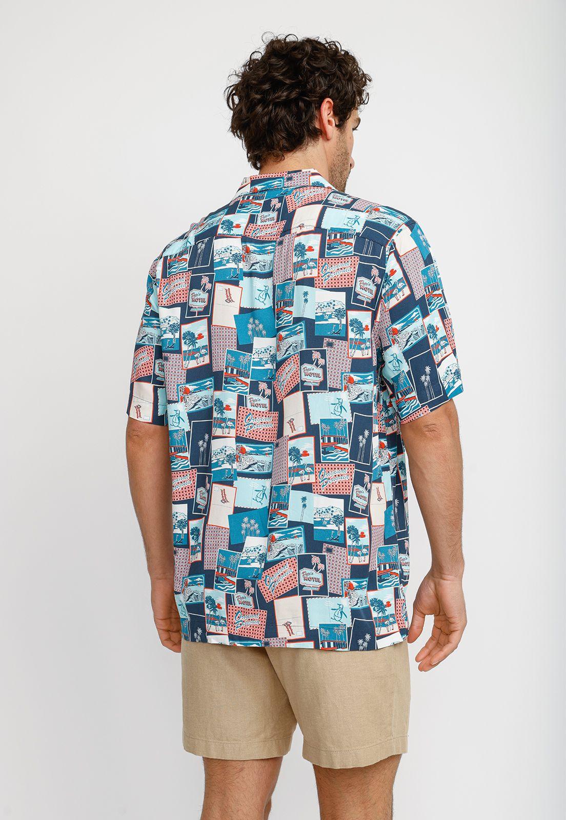 Camisa Hombre Manga Corta Estampada OPWS2520-2