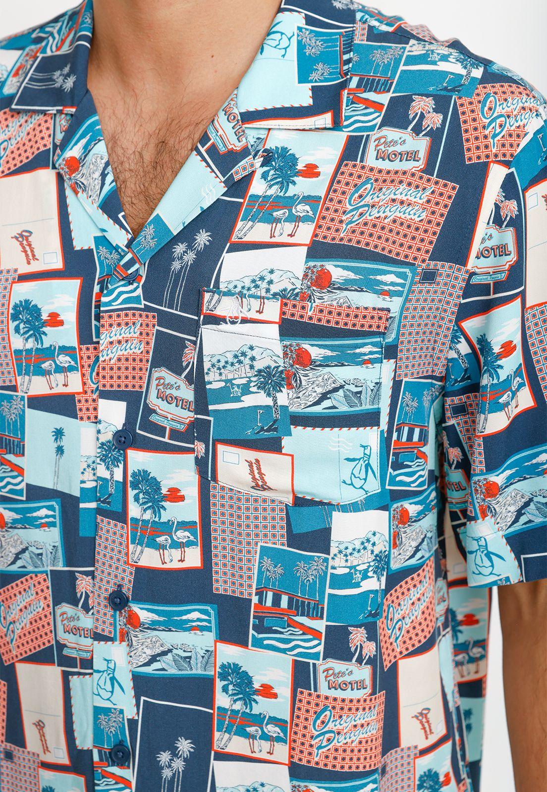 Camisa Hombre Manga Corta Estampada OPWS2520-3