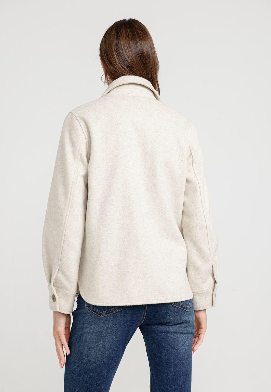 Chaquetón Mujer Abelia Lana Beige-1