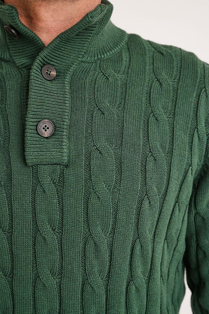 Sweater Hombre Pier Trenzado Verde-2