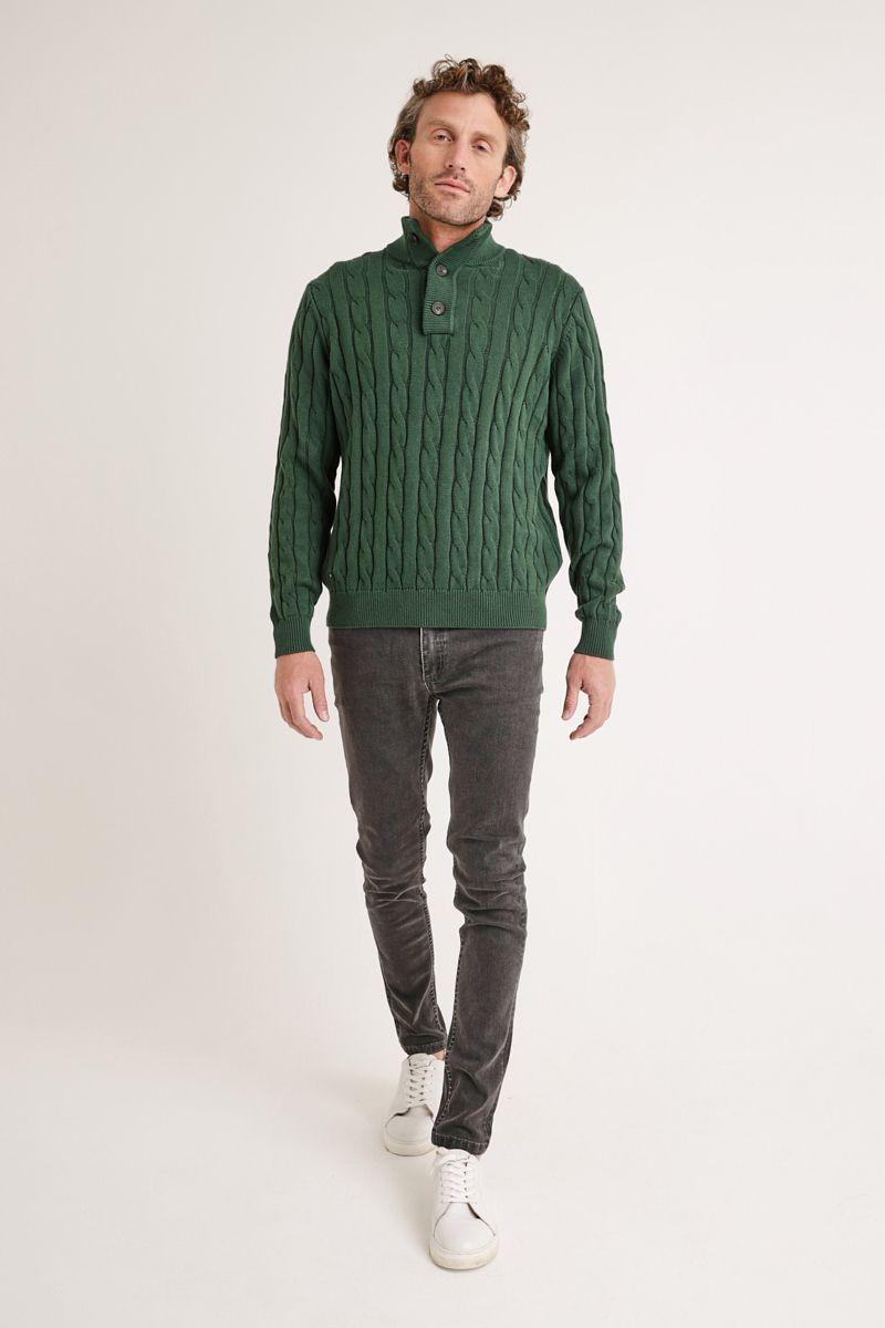 Sweater Hombre Pier Trenzado Verde-3