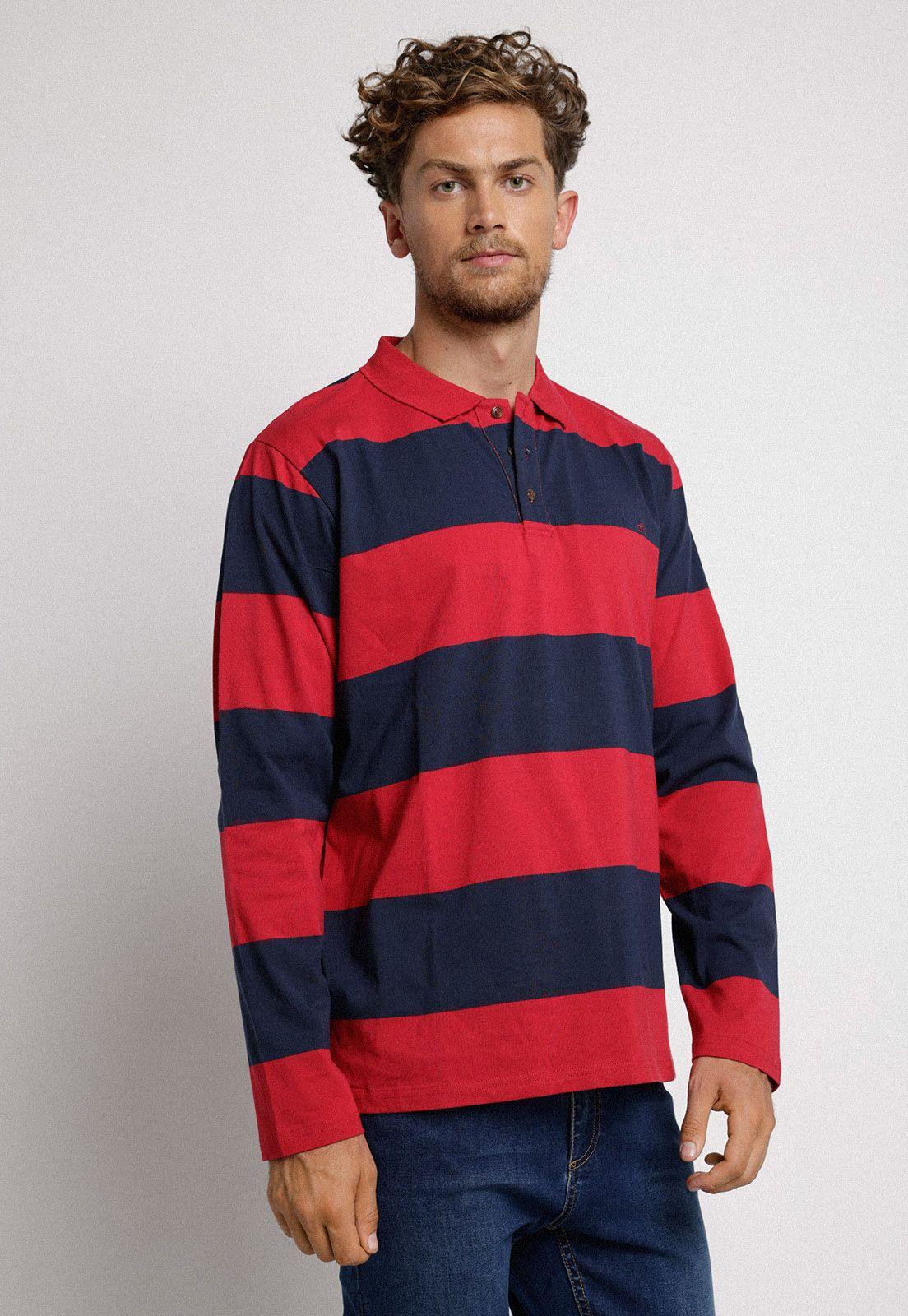 Polera Polo Rugby rojo-0